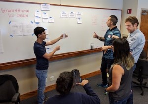 Scrum team planning a sprint.