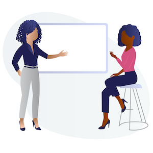 Two People Having Discussion