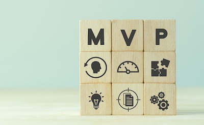 Image of blocks showing the letters MVP